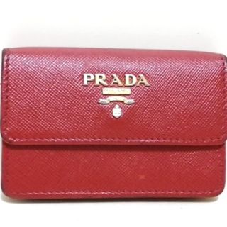 プラダ(PRADA)のPRADA(プラダ) 名刺入れ - 1M0881 レッド(名刺入れ/定期入れ)