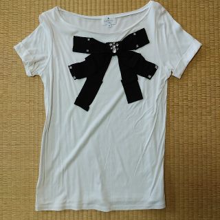 ランバンオンブルー(LANVIN en Bleu)のランバン　グログランリボンTシャツ(Tシャツ(半袖/袖なし))