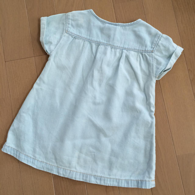 ZARA KIDS(ザラキッズ)の難あり デニムワンピース 86 キッズ/ベビー/マタニティのベビー服(~85cm)(ワンピース)の商品写真