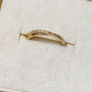 美品    ピンキーリング 指輪 K18 ダイヤ0.13ct　 レディース 4号