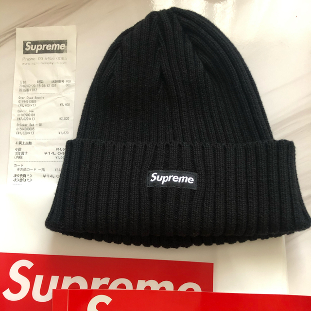 Supreme Over Dyed Beanie 黒　新品　ビーニー