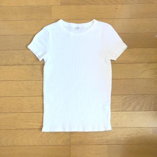 ユニクロ(UNIQLO)のユニクロ　白　半袖　カットソー　Tシャツ　Ｓサイズ(Tシャツ(半袖/袖なし))