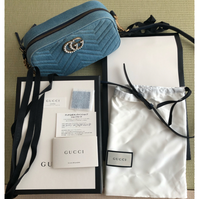 人気No.1】 Gucci デニム ショルダーバッグ マーモント GUCCI