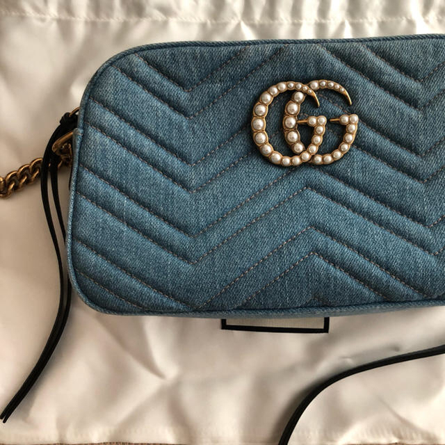 休日限定 Gucci - GUCCI デニム ショルダーバッグ マーモント