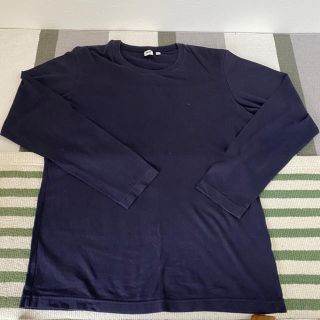 ユニクロ(UNIQLO)のカットソー ロンT ネイビー(Tシャツ/カットソー(七分/長袖))