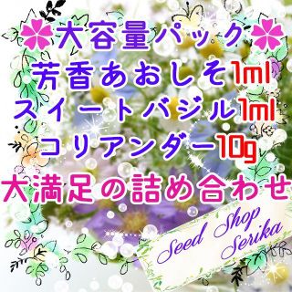 芳香あおしそ スイートバジル コリアンダー（パクチー）大容量詰合わせ ハーブ 種(その他)