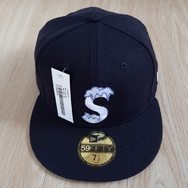 20FW Supreme S Logo New era Navy Large帽子