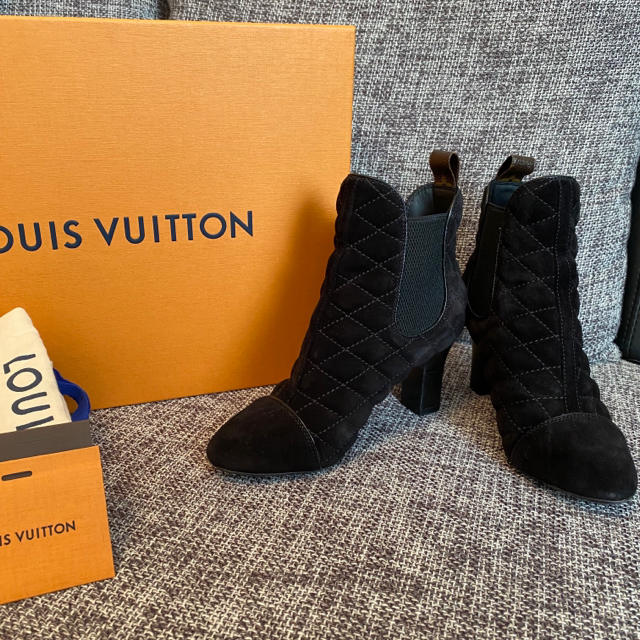 日本製 LOUIS ブーツ LouisVuitton アンクルブーツ キルティング