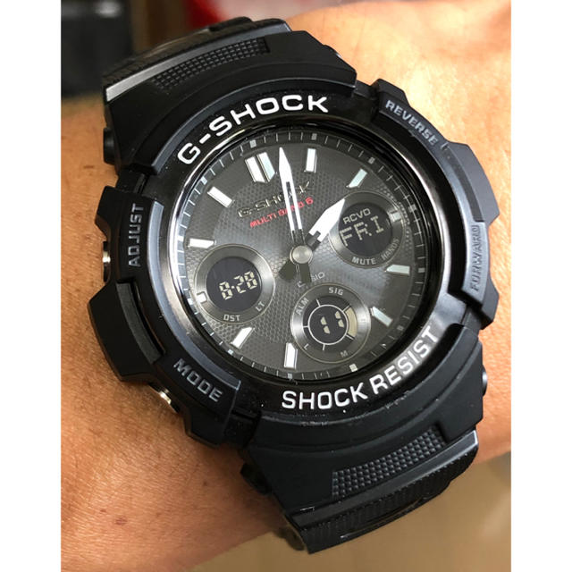 G SHOCK   G SHOCK/デジアナ/電波ソーラー/AWG M/ブラック/メタル