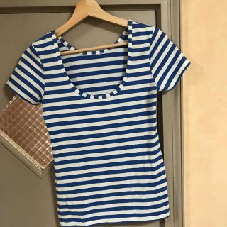 マウジー(moussy)のマウジー   ストレッチの入ったボーダーカットソー(カットソー(半袖/袖なし))