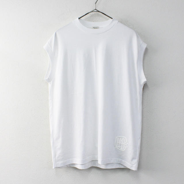 新品!2020SS BLAMINKコットンクルーネック刺繍ノースリーブTシャツ