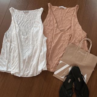 ザラ(ZARA)のZARAリネンタンクトップ2枚set ザラ𖤣𖥧𖥣｡(タンクトップ)