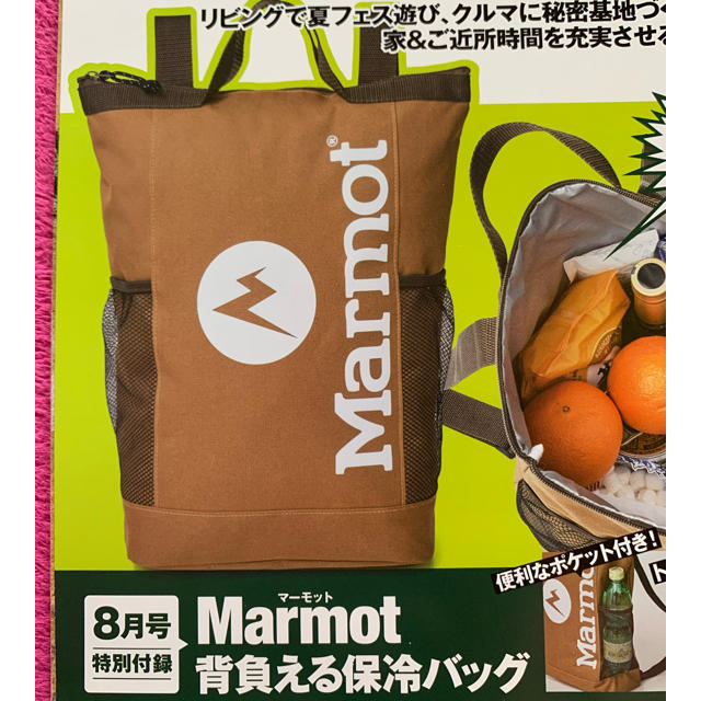 宝島社 Monomax 8月号付録 Marmot 背負える保冷バッグの通販 By ひめママ S Shop タカラジマシャならラクマ