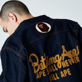 アベイシングエイプ(A BATHING APE)のエイプ　CHAMPION DENIM JACKET(Gジャン/デニムジャケット)