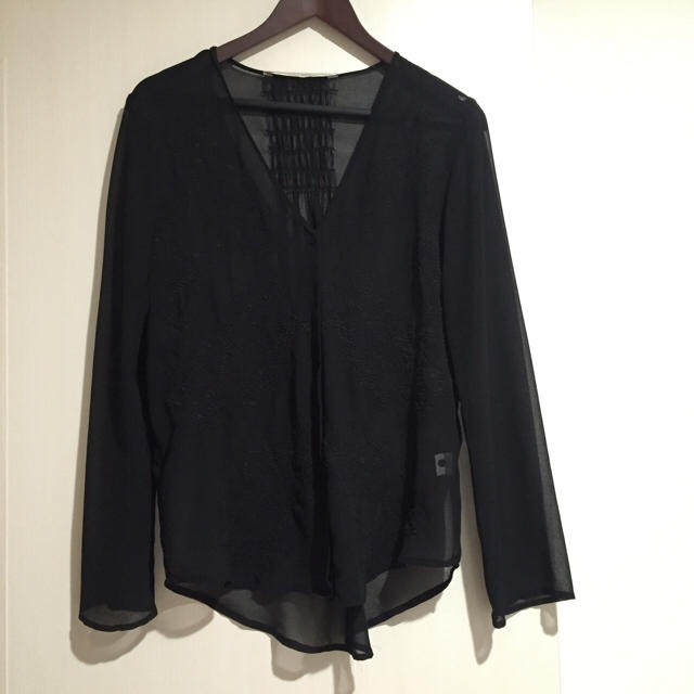 ZARA(ザラ)のZARA 刺繍入りシースルーブラウス レディースのトップス(シャツ/ブラウス(長袖/七分))の商品写真