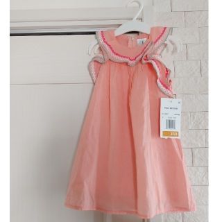 ボンポワン(Bonpoint)の新品未使用タグ付！上品 サーモンピンクのかわいいサマードレス/ワンピース(ドレス/フォーマル)