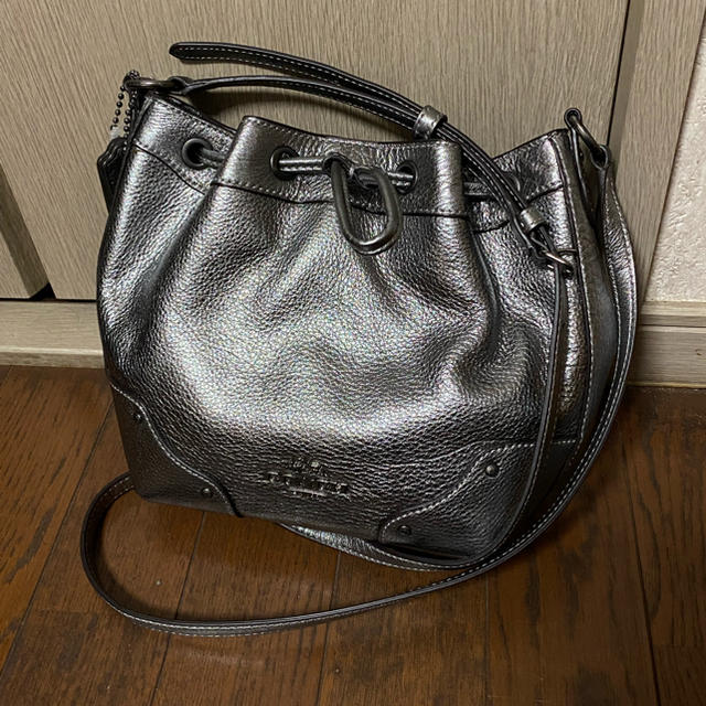 COACH - お値下げ☆未使用 保管品 シルバー系 巾着タイプ ショルダー ...