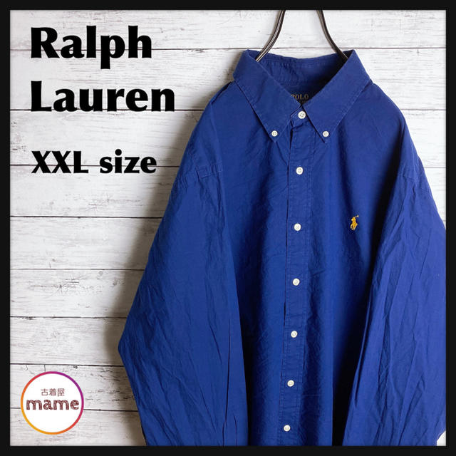 POLO RALPH LAUREN(ポロラルフローレン)の【オススメ】Ralph Lauren◎青×黄 ビッグサイズ ホース刺繍 シャツ メンズのトップス(シャツ)の商品写真