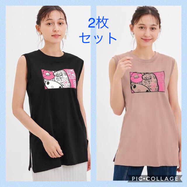 新品タグ付き　GU サンリオ　マイメロディ ／ ノースリーブ　Tシャツ　2枚 | フリマアプリ ラクマ