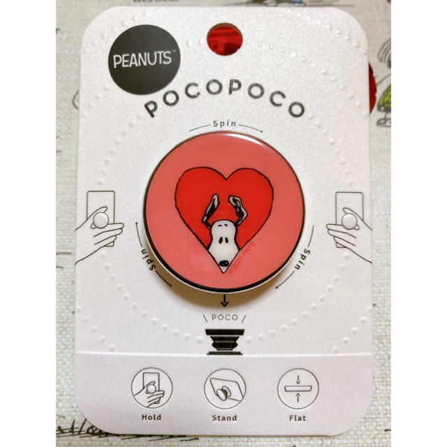 PEANUTS(ピーナッツ)のスヌーピー POCOPOCO (ハート) スマホ ポップソケット スマホ/家電/カメラのスマホアクセサリー(その他)の商品写真