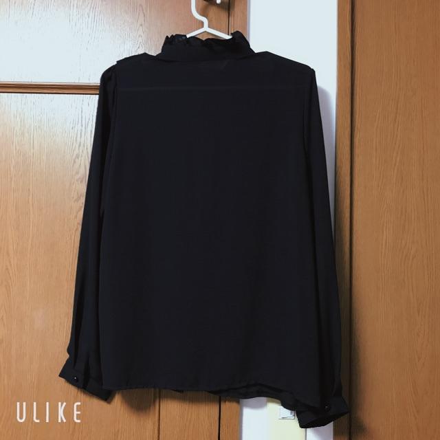 💎最終処分💎black フリル シフォン ブラウス レディースのトップス(シャツ/ブラウス(長袖/七分))の商品写真