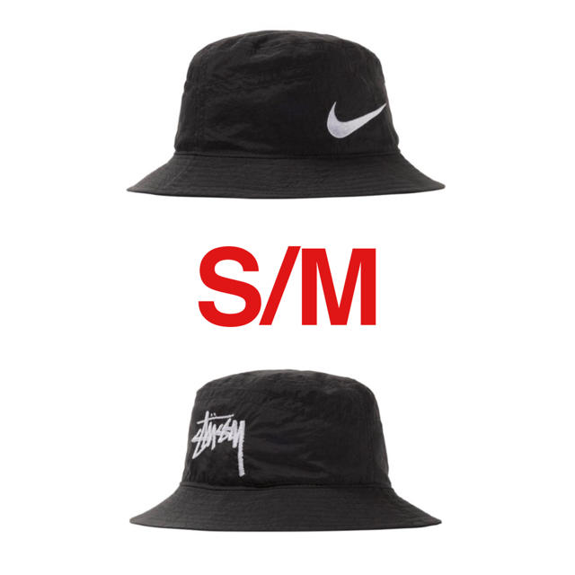 STUSSY NIKE BUCKET HAT S/M Black 新品未使用