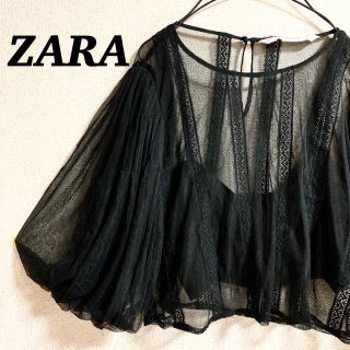 ザラ(ZARA)のZARAザラ/2点SETバルーン袖透けシースルーレースブラウス‼︎ビスチェ付き美(シャツ/ブラウス(長袖/七分))