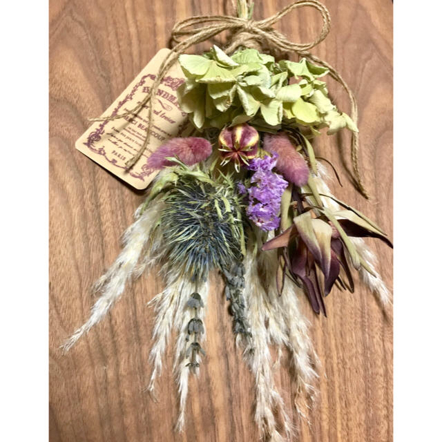 ドライフラワー スワッグ❁¨̮⑯ボタニカル 紫 花束❁⃘ パンパスグラスたっぷり