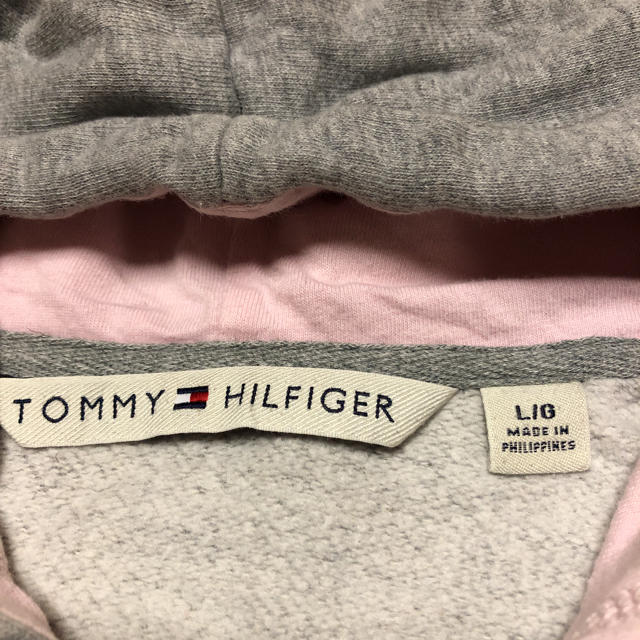 TOMMY HILFIGER(トミーヒルフィガー)のトミーヒルフィガー　スウェット　パーカー　フーディー　デカロゴ　フルジップ　L レディースのトップス(パーカー)の商品写真