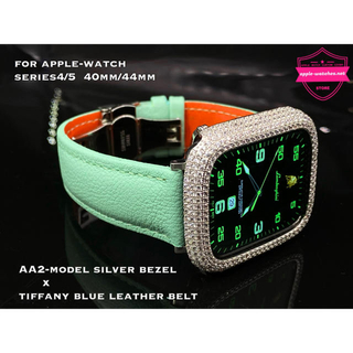 アップルウォッチ(Apple Watch)の44mm40mm ◆アップルウォッチカスタムカバーレザーベルトセット◆シリーズ6(腕時計)