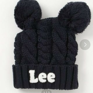 リー(Lee)の新品　Lee　耳つきニット帽　ネイビー(帽子)