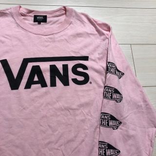 ヴァンズ(VANS)のVANS 長袖　Tシャツ　袖プリント　ピンク　Mサイズ　バンズ　ロンT(Tシャツ/カットソー(七分/長袖))