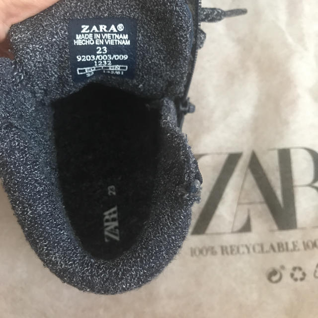 ZARA KIDS(ザラキッズ)の【ZARA】新品未使用‼︎スエードスニーカー　青　14.5 ハイカット キッズ/ベビー/マタニティのベビー靴/シューズ(~14cm)(スニーカー)の商品写真