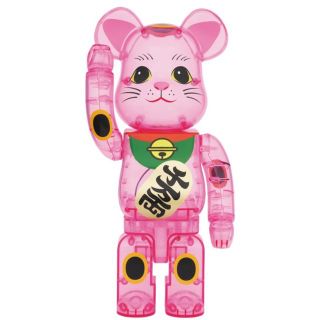 BE@RBRICK 招き猫 桃色透明 400％(その他)