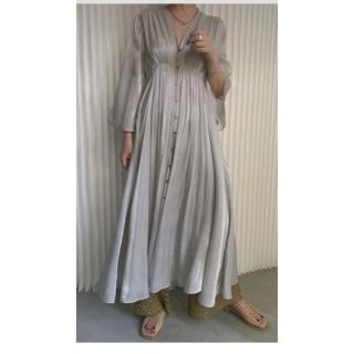 アメリヴィンテージ(Ameri VINTAGE)のameri vintage MEDI GATHER NEGLIGEE DRESS(ロングワンピース/マキシワンピース)