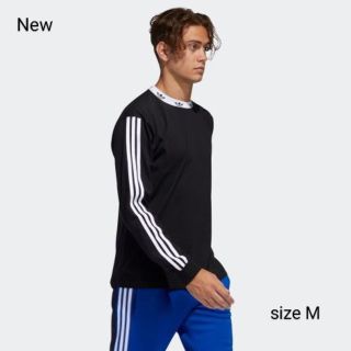 アディダス(adidas)の新品 M adidas originals ロンT 首ロゴ 黒(Tシャツ/カットソー(七分/長袖))