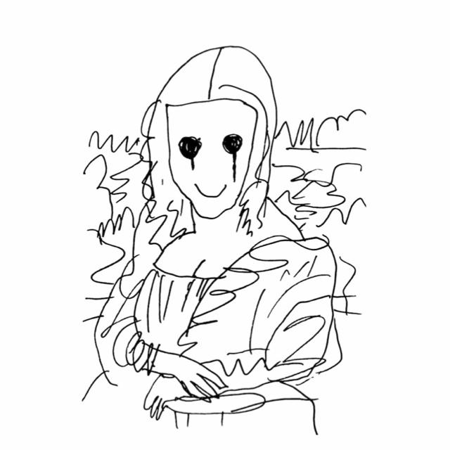 有名な高級ブランド Madsaki 版画 Drawing of Mona Lisa 版画