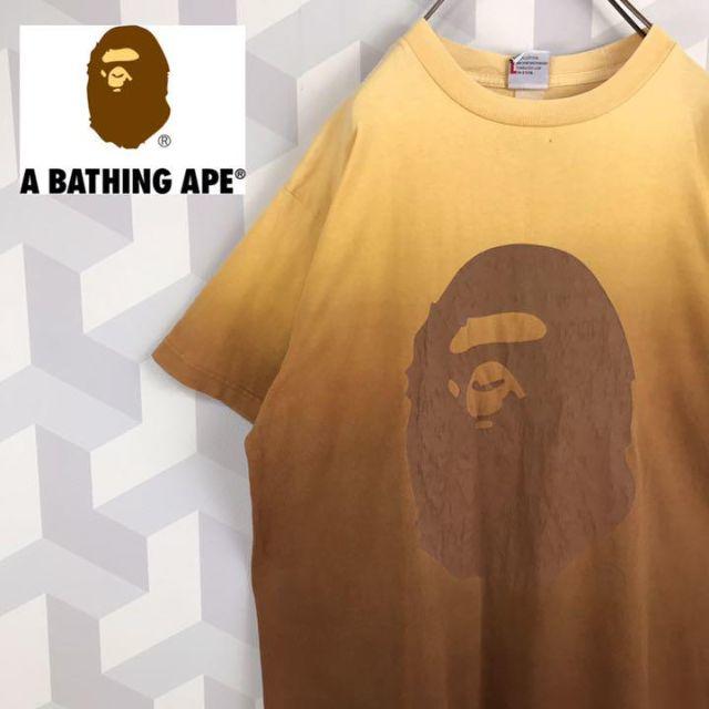 A BATHING APE(アベイシングエイプ)の【A Bathing Ape】初期タグ グラデーション Tシャツ 茶 エイプ メンズのトップス(Tシャツ/カットソー(半袖/袖なし))の商品写真