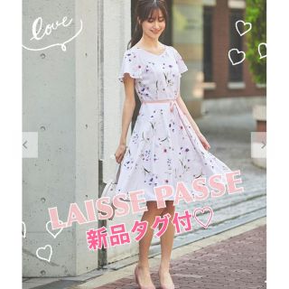 レッセパッセ(LAISSE PASSE)の御坊茶魔様専用♡新品タグ付2020年新作レッセパッセ　フラワープリントワンピース(ひざ丈ワンピース)