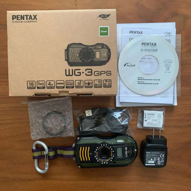 PENTAX WG-3 GPS グリーン/カーキ 防水デジカメ ペンタックス