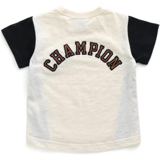 Champion(チャンピオン)の新品✨タグ付き♪ お洒落な半袖Tシャツ　アイボリー 　80、90 大特価‼️ キッズ/ベビー/マタニティのキッズ服男の子用(90cm~)(Tシャツ/カットソー)の商品写真