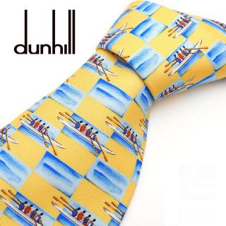 ダンヒル(Dunhill)のダンヒル dunhill　ネクタイ イエロー　カヌー　イタリア製 最高級シルク(ネクタイ)