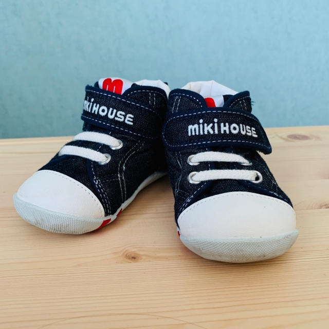 mikihouse(ミキハウス)のミキハウス　デニムスニーカー  キッズ/ベビー/マタニティのベビー靴/シューズ(~14cm)(スニーカー)の商品写真