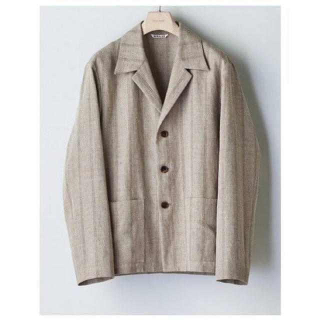 COMOLI(コモリ)のオーラリー リネンウールシルクシャークスキンシャツジャケット 3 未使用新品 メンズのジャケット/アウター(ブルゾン)の商品写真