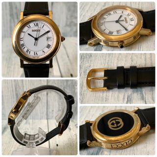 動作OK】GUCCI グッチ 7200M 腕時計 ゴールド メンズ-