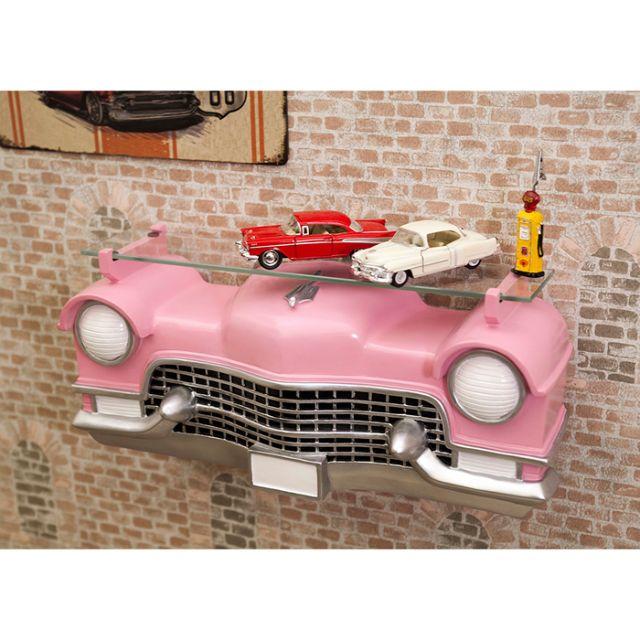 キャデラック カー ウォール シェルフ ピンク ディスプレー ラック