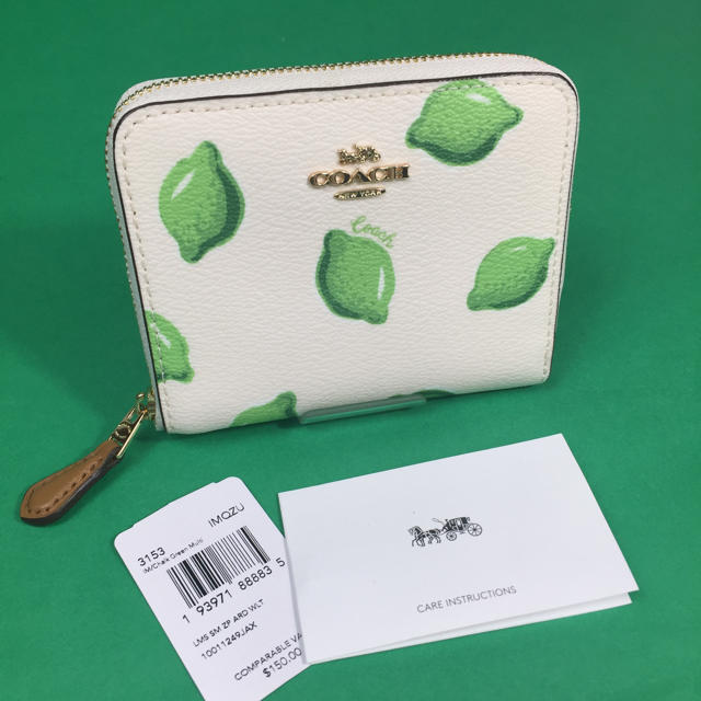 COACH(コーチ)のコーチ スモール ウォレット ライム 二つ折り財布 3153 グリーン 新品 レディースのファッション小物(財布)の商品写真