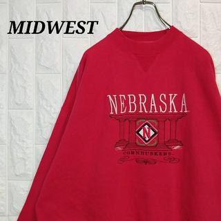 ミッドウエスト(MIDWEST)のミッドウエスト製 カレッジスウェット 刺繍 ネブラスカ大学 フットボール(スウェット)