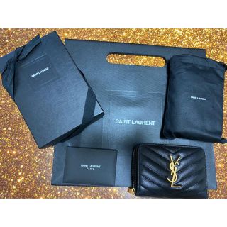 サンローラン(Saint Laurent)のモノグラム・サンローラン コンパクト フルジップウォレット　☆ブラック☆(折り財布)