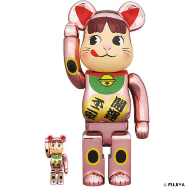 MEDICOM TOY(メディコムトイ)のBE@RBRICK 招き猫 ペコちゃん 桃金メッキ 100％ ＆ 400％   エンタメ/ホビーのフィギュア(その他)の商品写真